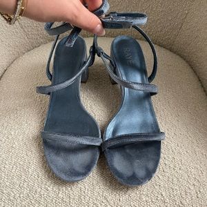 RAYE Blue Velvet Sandal with Ankle Strap Size 10